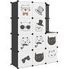 vidaXL Scaffale Portaoggetti per Bambini con 10 Cubi Neri in PP