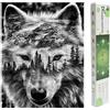 DCIDBEI Quadro Diamond Painting Lupo 40x50 cm - 5D Diamanti Quadrati Puzzle Con Perline Animali - Paesaggi Foresta