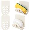 ONEJI Porta Spugne Lavello Cucina, Porta Spugne Adesivo in Silicone, Set 2 Pezzi | Bianco supporto pieghevole per tenere spugna, spazzola o sapone vicino al lavello e liberare il piano
