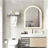 LUVODI Specchio Bagno LED Luce: Cornice Dorata Arco 90x60cm Specchio Smart Led Bagno Oro da Parete 3 Touch Grande Illuminato Frontale Antiappannamento Dimmerabile Verticale
