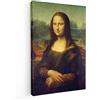 BKstuff Quadro Canvas stampa su tela, Opere di Leonardo da Vinci, Da appendere Arredamento Soggiorno (30x50cm, La Gioconda, Leonardo da Vinci)