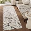 TAPISO Crystal Tappeto Runner Passatoia Pelo Corto Lucido Effetto 3D Design Moderno Astratto Geometrico tonalità Grigio Beige Soggiorno Sala Corridoio Ingresso Oeko-Tex 80 x 500 cm