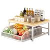 Nmzpnae Scaffale Per Macchina Da Caffè - 37x26x18 Cm Ripiano A 2 Livelli | Organizzatore Per Piano Di Lavoro Da Cucina - Per Angolo Caffè, Dispensa, Bagno, Scrivania E Piano Di Lavoro