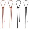 CALFOVERA 4 Pezzo di Cinturino con Coulisse in Pelle PU per Borsa A Secchiello 2 Colori 98cm Cinturino in Pelle Staccabile Cordino di Ricambio per Zaino con Coulisse Borsa Frange all'Uncinetto Tasche