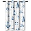 ggaimwf 107x160cm Ancora Tenda con occhielli Nautico Cartone animato Faro Isolamento termico Oscurante Tende per finestre per Bambini Ragazzi Ragazze Camera da letto Soggiorno,1 pannello singolo