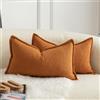 Mandioo 2 Pezzi Copricuscini Colore d'accento Minimalista decorativi Tessitura Fodere per Cuscino Moderne per Casa Soggiorno Camera da Letto per Divano 30 x 50 Tobacco