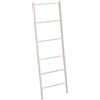 Relaxdays Scala Porta Asciugamani Bagno, Scaletta a 6 Pioli Portasciugamani in Legno, HxL: 170 x 55 cm, Arredo, Bianco