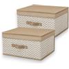 KORAT Set 2 Scatole Portaoggetti Pieghevoli con Coperchio, Contenitori Salvaspazio per Armadio e Guardaroba, 40 x 50 x 25 cm, Box Organizzatori per Vestiti Scarpe, Colore Assortito