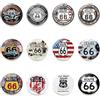 ZENRUIMING 12 magneti magnetici da frigorifero Route US 66, in cristallo con logo Route 66, adesivi da viaggio, souvenir da viaggio, per frigoriferi, aule, uffici, lavagne bianche, decorazione per la casa