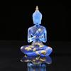NNYCC Cristallo Resina Buddha Statua Interna Meditazione Decorazione, Thai Seduta Buddha Figurina Regali Spirituali per Zen Tavolo,Blu,S