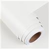 FunStick Carta da Parati Autoadesiva Bianca per Mobili Impermeabile Vinile Adesivo 30 X 500 cm Adesivi per Vetro Decorativi Rivestimento Ispessito Carta Adesivo per Mobili Porta Dell'Armadio
