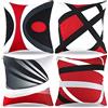 RYBornament Astratto Rosso Grigio E Strisce Nere Federa Federe Cuscini Divano 40 X 40 Copricuscini Decorativi Federe Cuscini Divano Federe Geometrico Copri Cuscini Per Divano Bianchi Home Decor, Set Di 4
