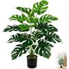 PENRUNKA 85cm Pianta Finta da Interno con 24 Foglie, Piante Monstera Realistica Artificiale, Pianta in Vaso Artificiali Esterno per Soggiorno, Ufficio, Giardino, Balcone & Camera Letto Decorazione