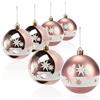 COM-FOUR® 6x palle di Natale, palle di Natale in plastica antirottura | decorazioni per l'albero di Natale con ciondoli