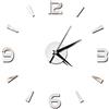 Hapivida Orologio da Parete Moderno Adesivo, Orologio fai da te Autoadesivo con Numeri Grandi per la Decorazione del Soggiorno, Camera da Letto, Ufficio(D'argento)
