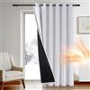 Deconovo Tenda Oscurante Termica Doppio Strato, Antivento, Pesante, Isolante per Freddo e Caldo, Adatta per Finestre e Porte, 200x280 CM, Grigio Perla, 1 Pezzo - Certificata Oeko-Tex® Standard 100