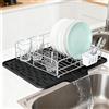 TYSM-CC Tappetino Scolapiatti Silicone, 40x30cm - Tappeto da Cucina Pratico con Beccuccio di Scarico, Pieghevole, Antiscivolo e Resistente al Calore per Asciugare Stoviglie, Frutta e Verdura