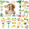 YINGENIVA Set di 30 scatole fotografiche hawaiane con cornice gonfiabile, accessori per foto e feste, decorazione per l'estate, la spiaggia, il compleanno, il matrimonio, la festa di Aloha