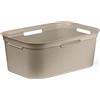 Rotho Brisen Cestino Lavanderia con 4 Maniglie, Plastica (PP) senza BPA, Beige (Cappuccino), 41 L, 59.6 x 39.6 x 23.2 cm