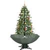 vidaXL Albero di Natale con Neve e Base a Ombrellone Verde 170 cm