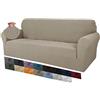 MAXIJIN Creative Jacquard - Copridivano extra grande, per 3 o 4 posti, super elastico, antiscivolo, per cani, adatto agli animali domestici (4 posti, cachi)
