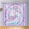Hiseng Tenda per Interni Moderno Tende Filtranti 2 Pannelli, 3D Unicorno Tende Voile Semi Trasparenti Sheer Tenda per Cameretta da Letto Soggiorno Camera Balcone (140x275cm,Stella Viola)