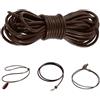 MBSIVSA Cordino in Pelle, Cordino Rotondo in Cuoio, Lungo 5 m Cuoio Cordoncino in Pelle Morbida, Dark Brown Leather Rope, per Collane Bracciali Perline Crezione Gioielli Artigianato Fai da te