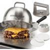 VERADGROUP® Kit Smash Burger con Pressa Hamburger, Cupola e Spatola | Inox