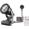 TobeBright 7W LED Faretto Morsetto con IP65 Resistente | Controllabile a distanza CW+NW+WW, IP65 Resistente, Lampada espositiva per piante