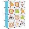 vidaXL Scaffale Portaoggetti per Bambini con 12 Cubi Blu in PP