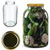KADAX Barattolo in Vetro 4L con Coperchio a Vite Ø100 mm, 1 pezzo, Vaso Ermetico per Conserve, Sottaceti, Fermentazione, Kombucha, Kimchi, Cetrioli, Frutta - Dorato