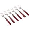 Rivadossi Sandro 1606FOD08 Set di Forchettine da Dolce, 6 Pezzi-Classic-100% Made in Italy, Artigianalità e Design, Acciaio Inox 18/10, Bordeaux