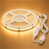 Aourow Striscia LED COB 3m Bianco Caldo con Interruttore, Alimentato Tramite USB | 2700K Strip Flessibile Senza Punti Simmerabile 5V,CRI 93,Facile Installazione Strisce LED per Sfondo TV,Mensola,Specchio