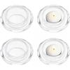 TLDBATICE 4 Pezzi Portacandele Vetro Trasparente, Spesso Portacandele Vetro da Tavolo | Porta Candele Vetro con Scanalatura, portacandele para Tealights, Porta Candele per Decorazione Matrimonio Festa Soggiorno