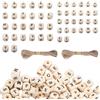 GooDengFull Set di 400 perline con lettere in legno, con foro, fai da te | Perline in legno naturale da infilare, adatte per nomi, bracciali, collane e portachiavi, per progetti creativi