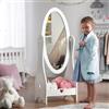 Haus Projekt Specchio da Toilette in Legno Bianco per Bambini, Mobili da Camera da Letto per Bambini Fatti a Mano, Girl's Free Standing Full Length Mirror