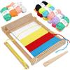 Euablfo Telaio per Tessitura per Bambini, 29×19 cm Telaio per Tessitura in Legno, per Principianti Che Vogliono Tessere e Disegnare, con Filati e accessori Fatti a Mano