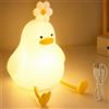 Focenat Luce notturna per bambini, graziosa luce notturna a forma di anatra con funzione dimmerabile, controllo touch, ricaricabile, con timer, decorazione per la cameretta dei bambini