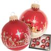 Krebs Glas Lauscha Decorazioni natalizie in vetro, set da 2 scatole da 4 palline per albero di Natale, motivo: Santa Notte Betlemme, dimensioni: circa 7 cm