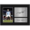 HWC Trading Sergio Aguero A4 Senza Cornice Firmato Regalo Visualizzazione Delle Foto Print Immagine Autografo Stampato Per Tifosi Di Calcio