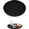 Silkmin Vassoio Decorativo Rotondo 30 cm, Nero Opaco Vassoio Portaoggetti | Svuotatasche Design Moderno, Svuotatasche Ingresso, Vassoi Decorativi di Metallo per Soggiorni, Bagni, Gioielli, Candele