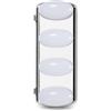 BURAKH Luce LED per specchio da trucco, senza fili, 4 LED, con ventose, luce cosmetica portatile da viaggio, alimentata a batteria, lampada da specchio per tavolo da toeletta e bagno (argento)