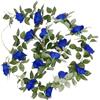 Anlising Ghirlanda di fiori artificiali, ghirlanda di rose artificiali, decorazione per matrimoni, feste, giardino, decorazione (2,2 m)