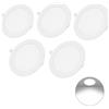 papasbox Set di 5 faretti LED piatti rotondi 12W bianco freddo 6500K 1080 lm | Pannello LED da incasso ultrasottile e ultraluminoso da 17 cm per soggiorno cucina camera da letto corridoio cantina