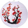 LIUXIN 1Pcs Lanterna di Carta con Fiori di ciliegio Rosso Bianco Rotondo Lampada di Carta Giapponese Cinese per la Decorazione Domestica della Festa Nuziale