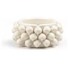 Generico Posacenere in Ceramica Artigianale 10x6 cm con Decoro Pigna - Colore Bianco Smaltato, Complemento d'Arredo Fatto a Mano 0909251002 Stile Caltagirone Vietri
