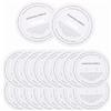 QUARKZMAN 30 Pcs Copri Cera Tondi Stampa Bianca Paragoccia Coperchio Bianco | 7cm/2.8, Accessori Per Barattoli Scatole Imballaggio Creazioni Profumate Artigianali, Per Candele