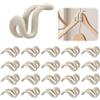 Kireida 20 Pezzi Ganci di Collegamento per Grucce con Rivestimento Antiscivolo in Velluto - Ideali per Grucce in Velluto, Prolunghe Imbottite, Salvaspazio (Beige)