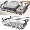 LDXDRU Cassetto Sotto Scrivania e Cassettiera Sotto Scrivania in Metallo Nero, Organizer da Appendere 37 x 25 x 11 cm Senza Forare, Cestello Portaoggetti Ufficio
