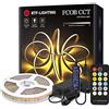 BTF-LIGHTING FCOB COB CCT 5m Striscia LED 24V Kit con telecomando RF, Adattatore | Flessibile Strisce Nastro Nastri LED 5 metri 640LED/m CCT 3000K-6000K Bianco Regolabile per Camera Cucina Soggiorno Bar Feste